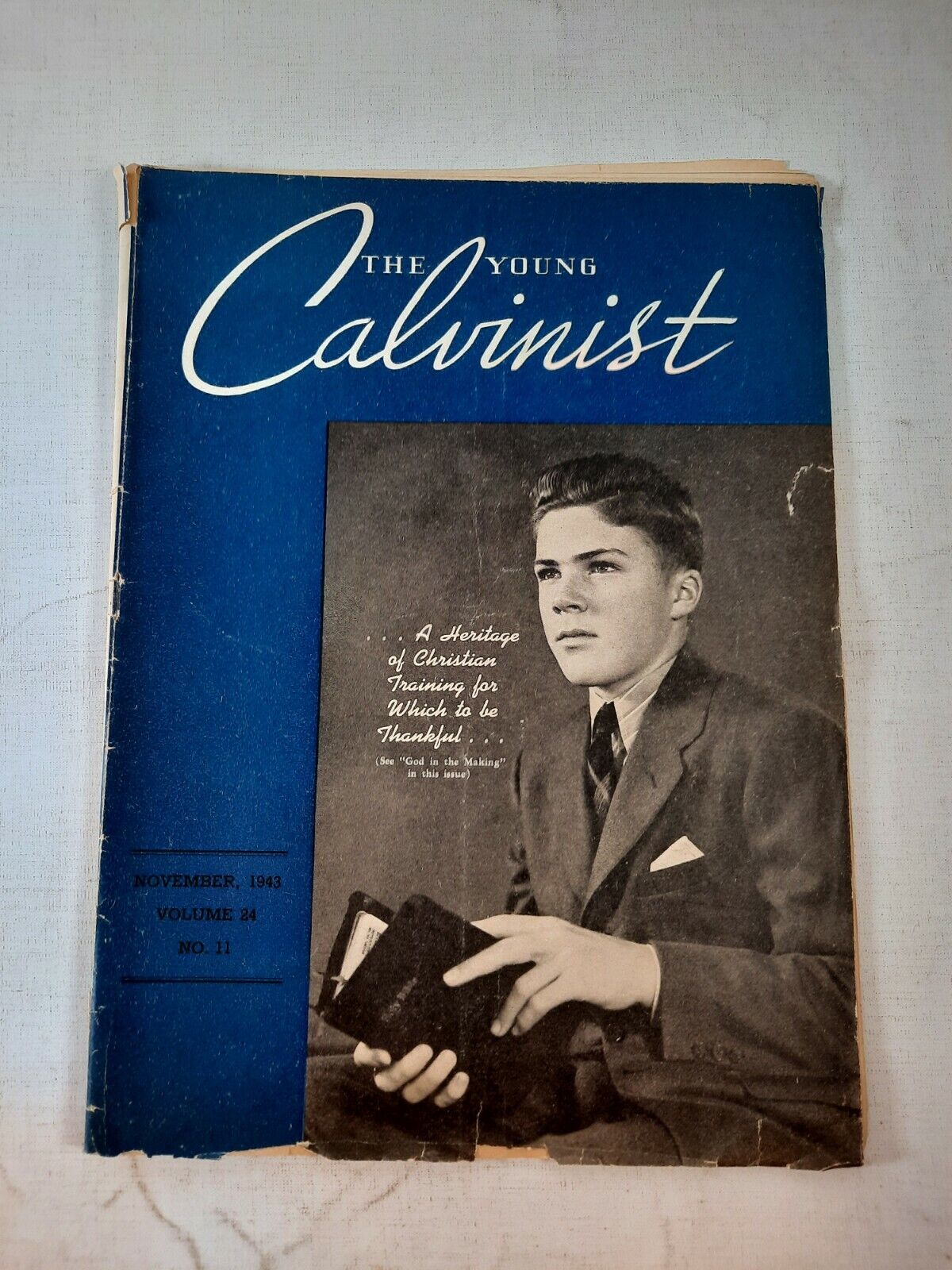 Vintage The Young Calvinist  Magazine November 1943 Volume 24. Loose pages 