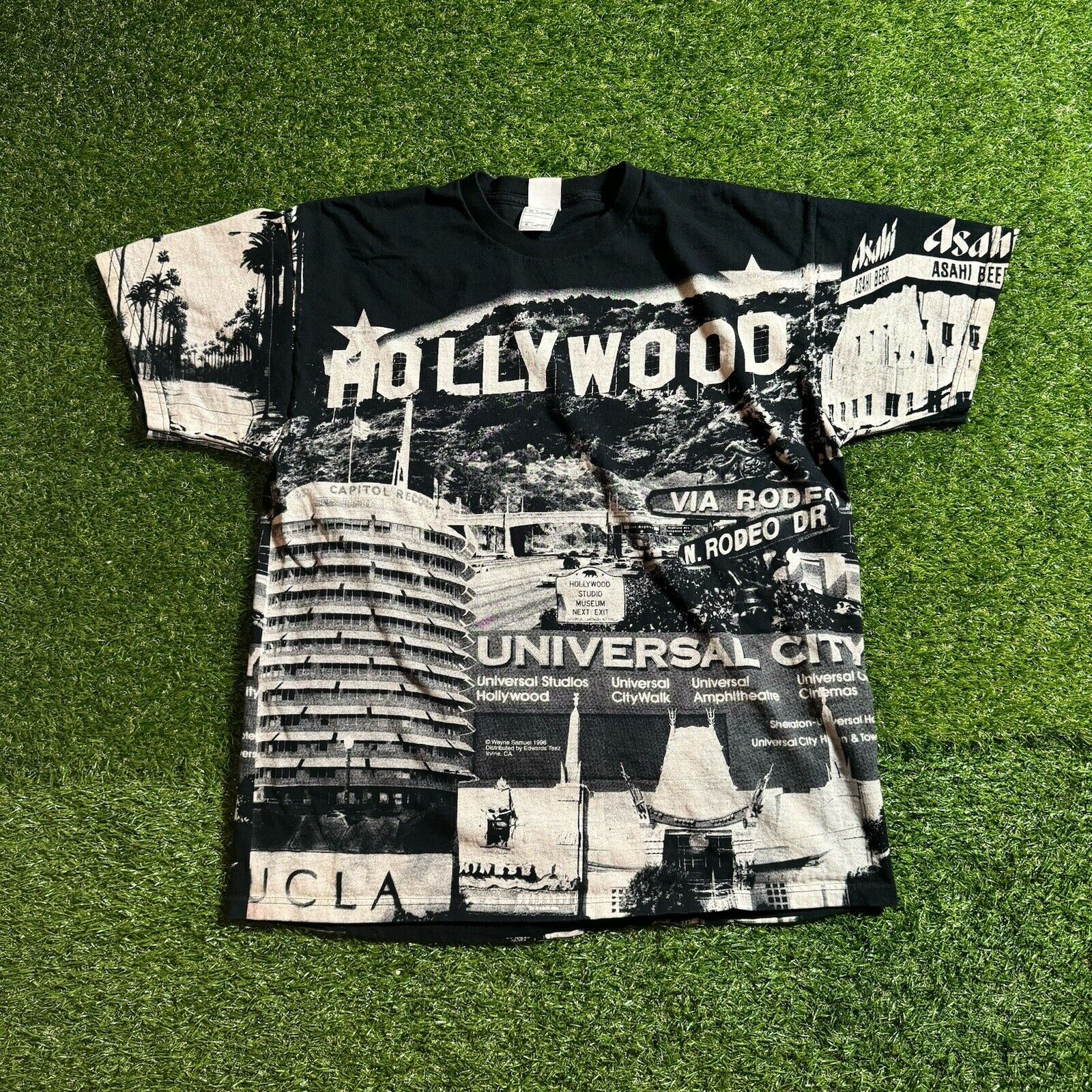 Vintage Hollywood Sign Shirt Mens XL AOP Graphic
