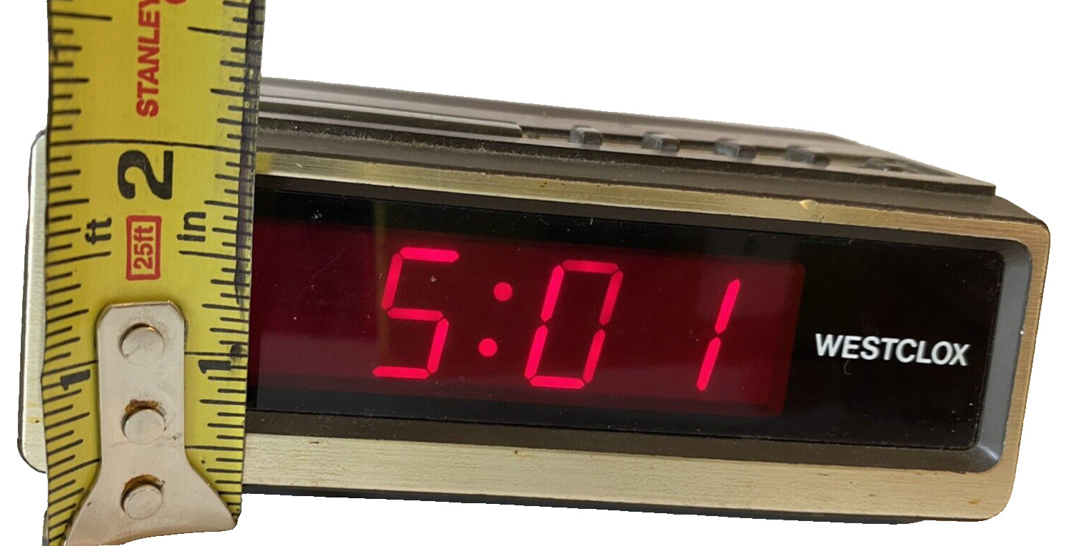 Vintage Westclox LED Alarm Clock 22648 Model Wood Grain Works/Tested