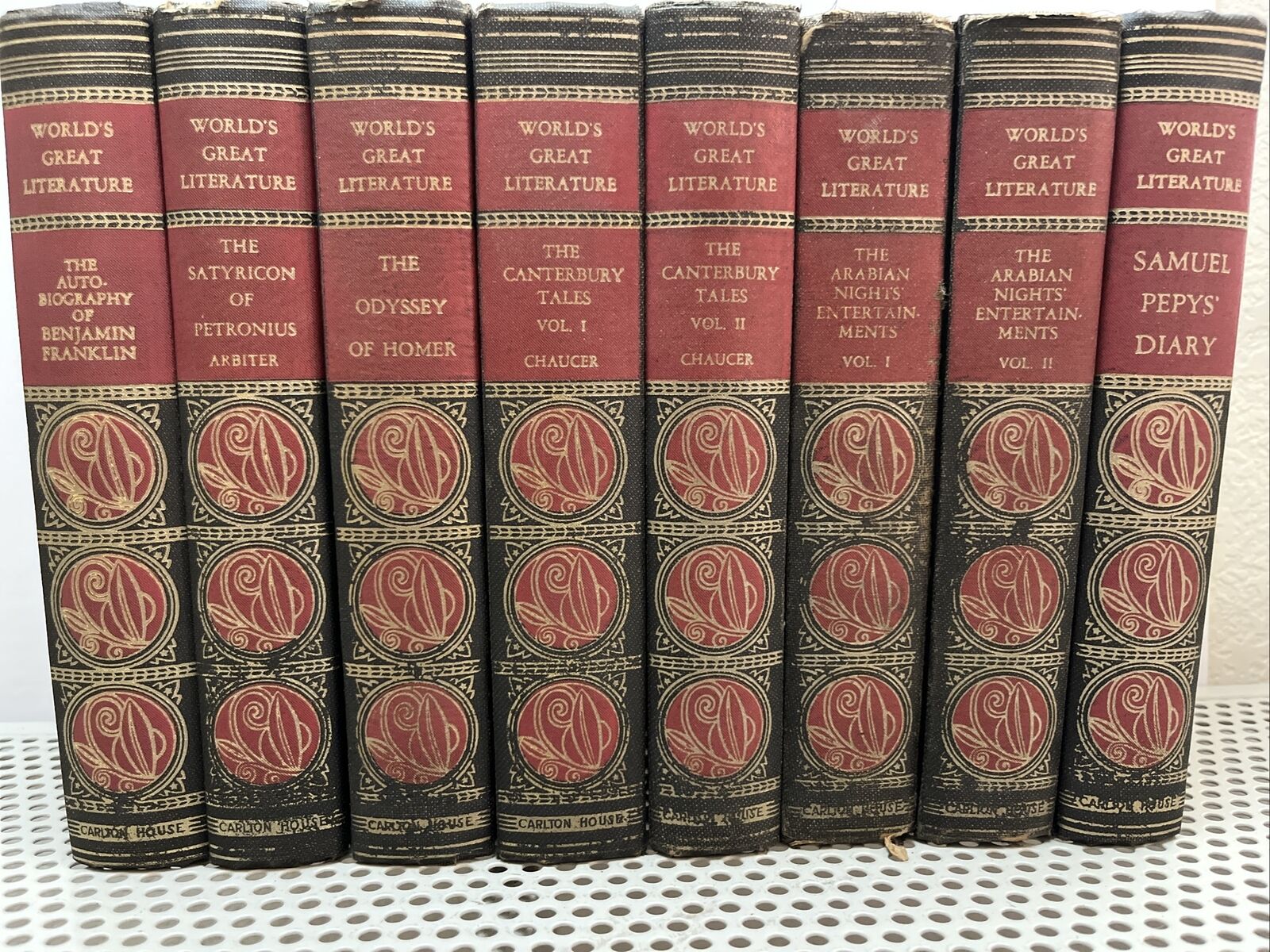 Vintage WORLD\'S GREAT Literature Set of 8 Hardcover Red Edge by Carlton House
