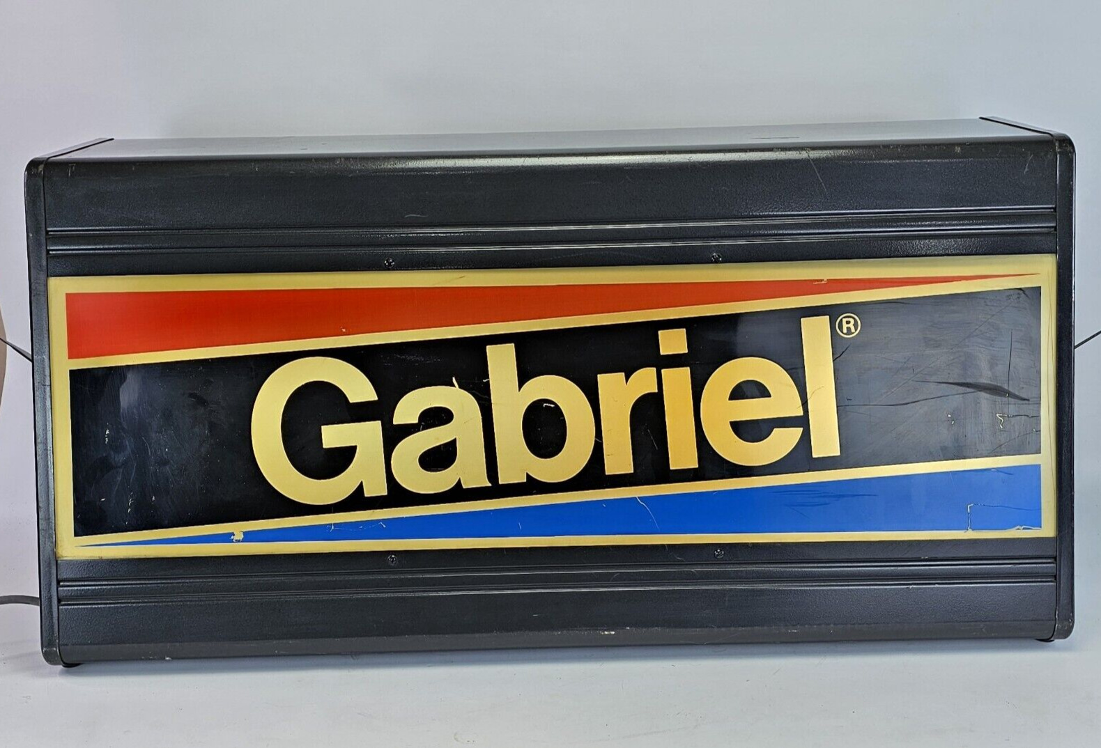 Vintage Gabriel Shock Absorber Lighted Sign Counter Display Parts Catalog Rack