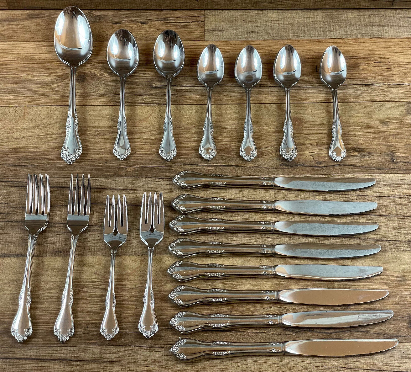 Oneida WM Rogers Mansfield Deluxe Stainless Glossy 43 Pc Flatware Set