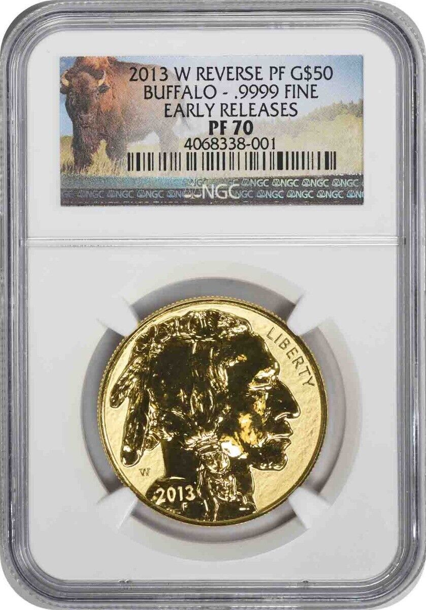 2013-W $50 American Gold Buffalo Reverse Proof PF70 Early Releases NGC