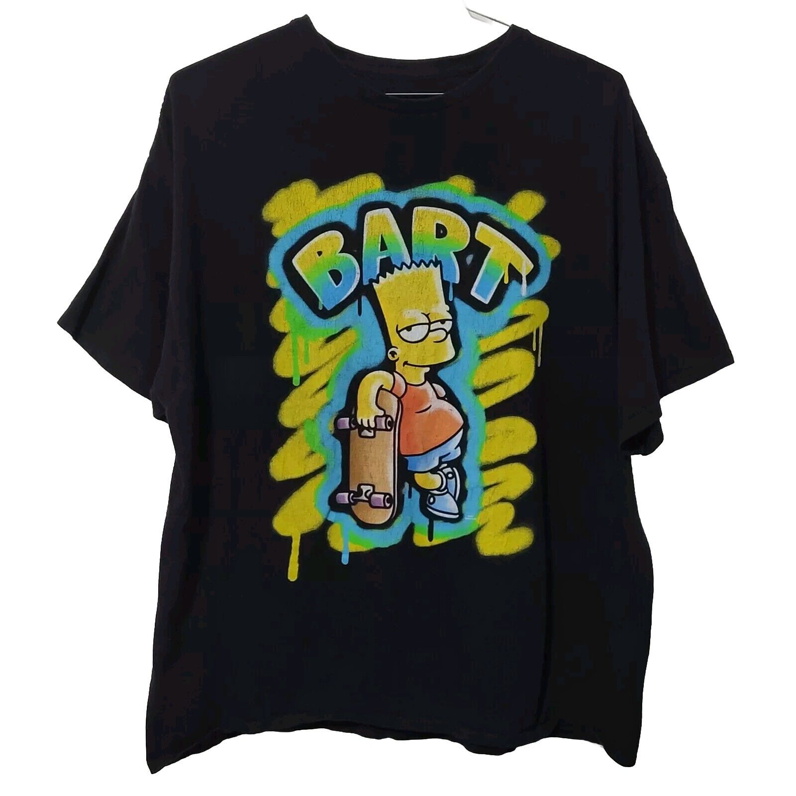 Vtg Bart Simpson T-shirt Mens XL Black Heavyweight Skater Grunge Hip Hop Y2K 90s