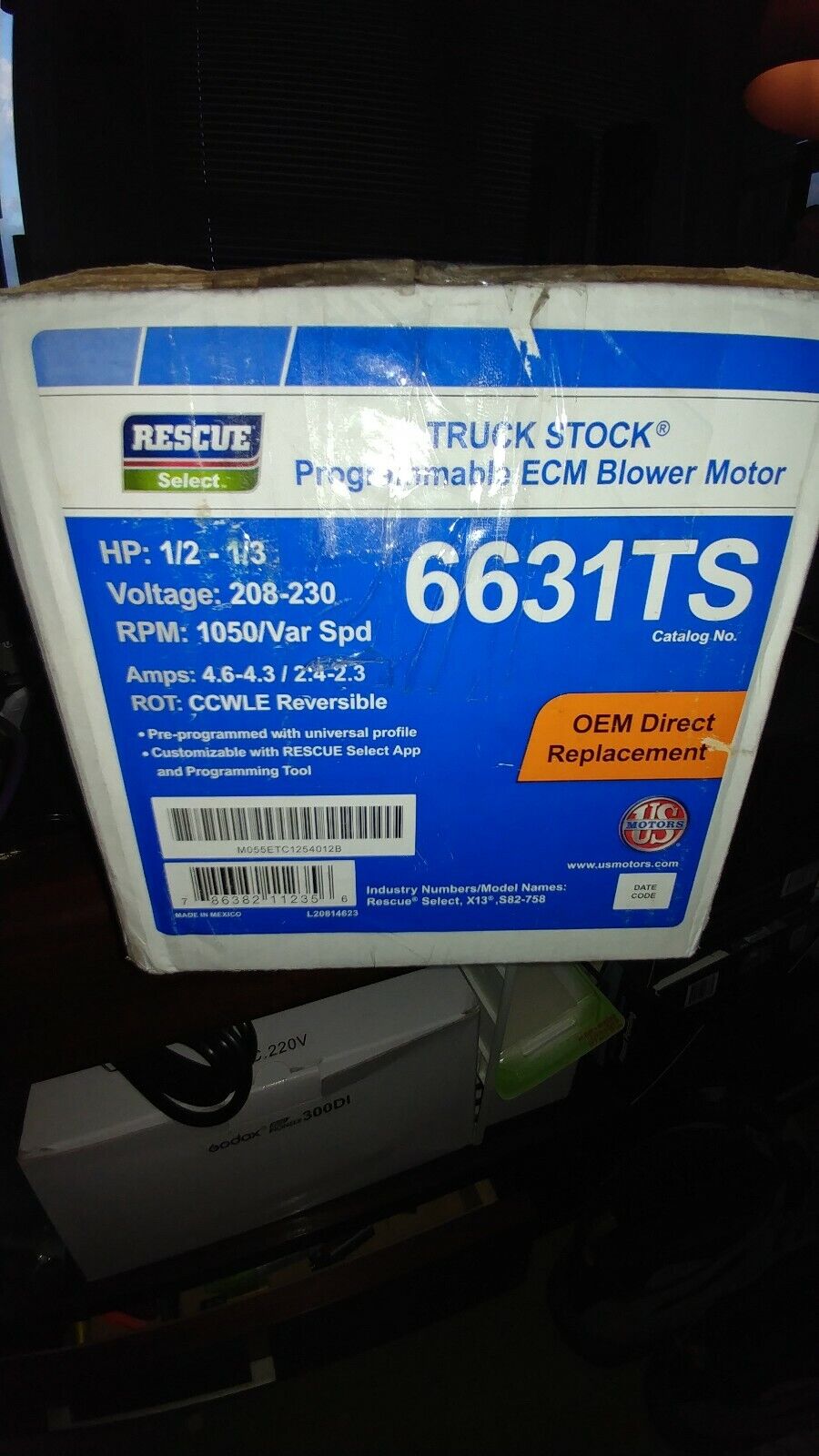 Rescue TruckStock 6631TS programable ecm  motor