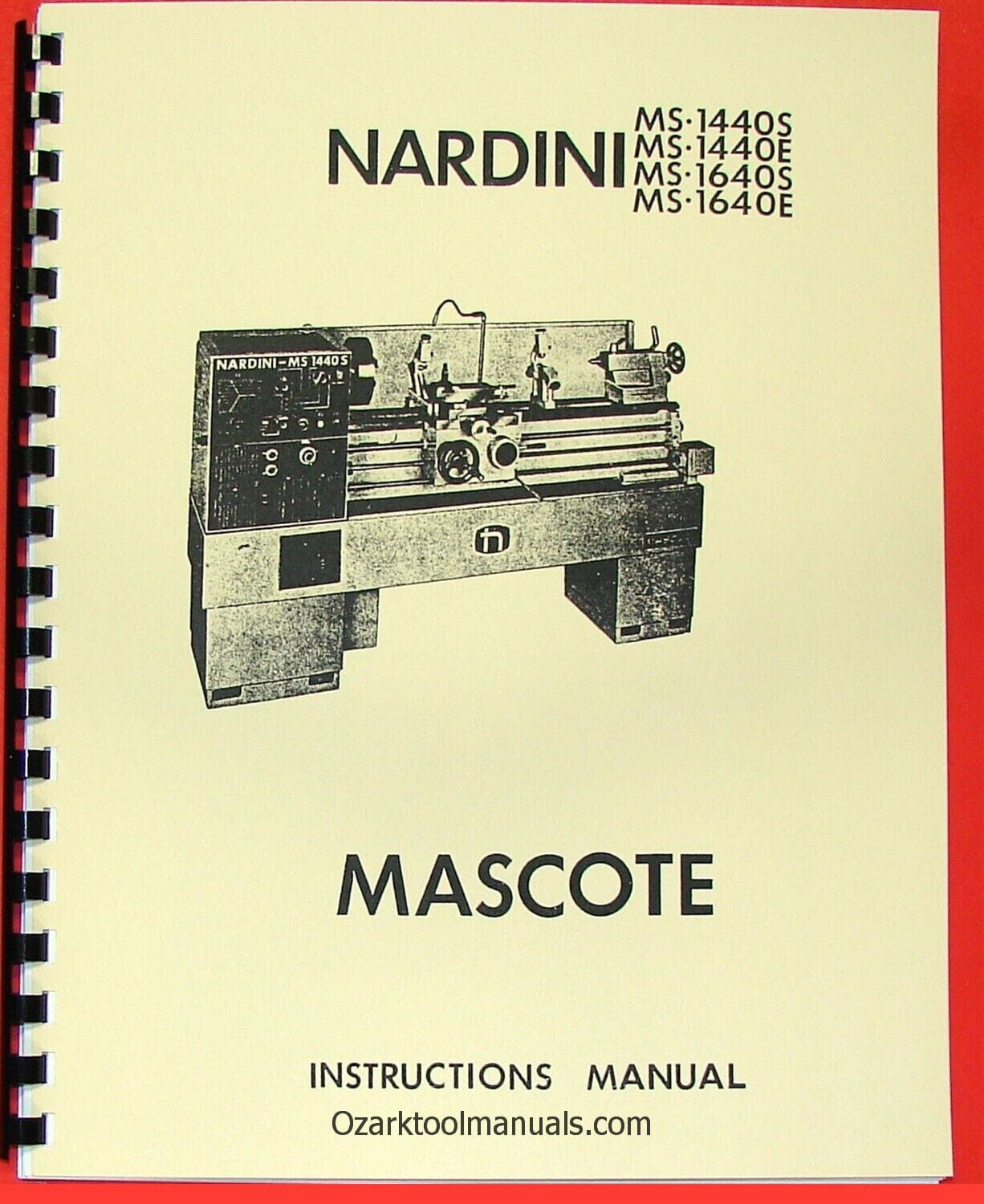 NARDINI MS-1440, 1640 S/E Mascote Metal Lathe Owners Wiring Parts Manual 0483