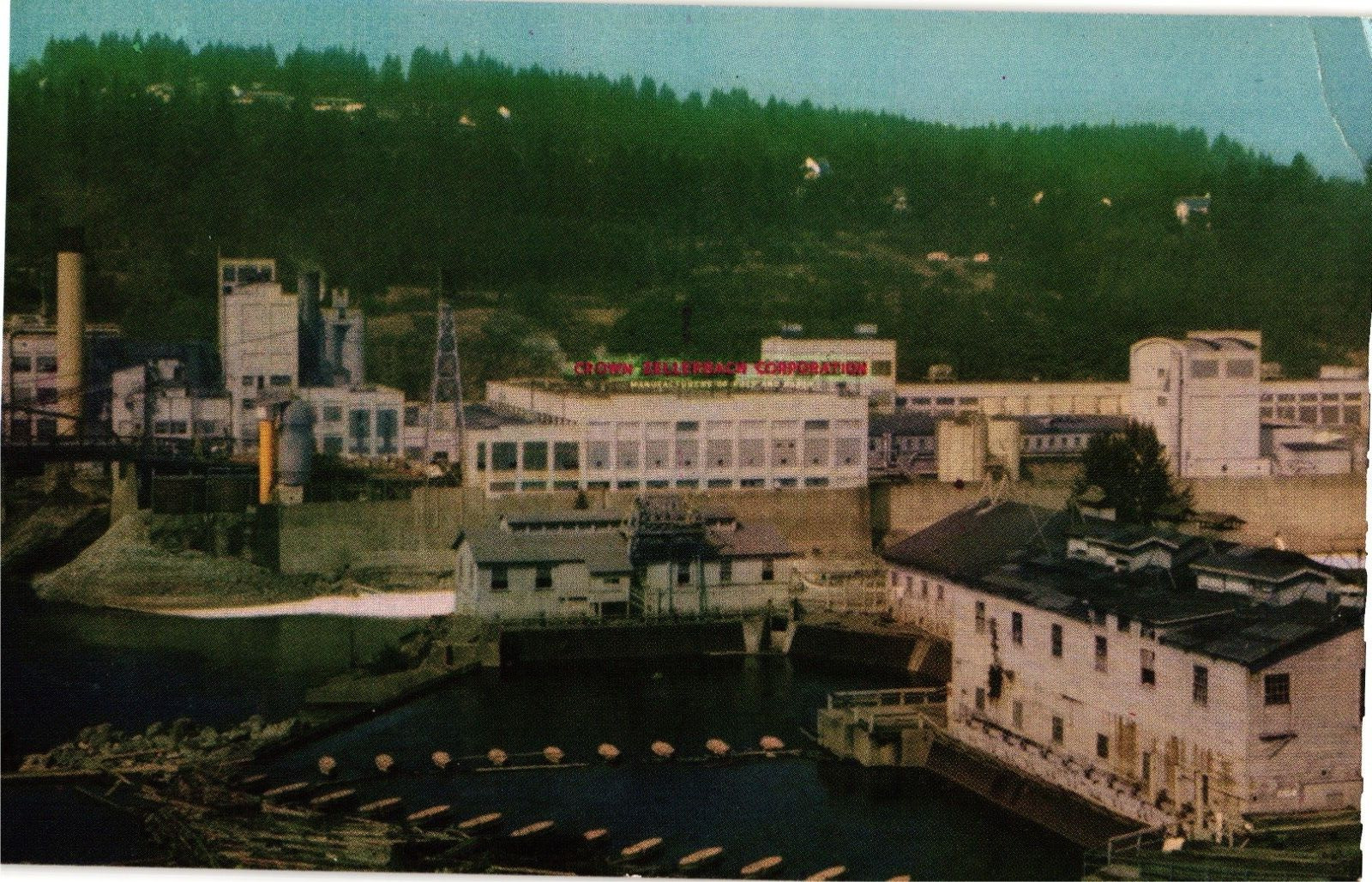 Paper Mill Crown Zellerbach in Oregon City Oregon Vintage Postcard