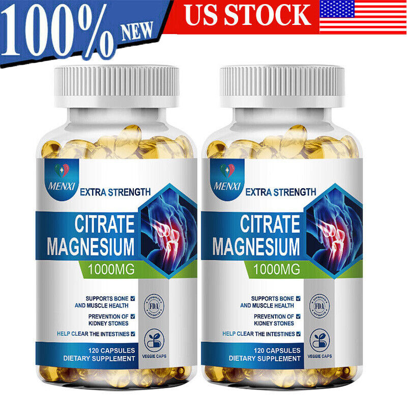 Magnesium Citrate 1000mg Capsules Super Strong Effective Vegan Capsules 240Pills