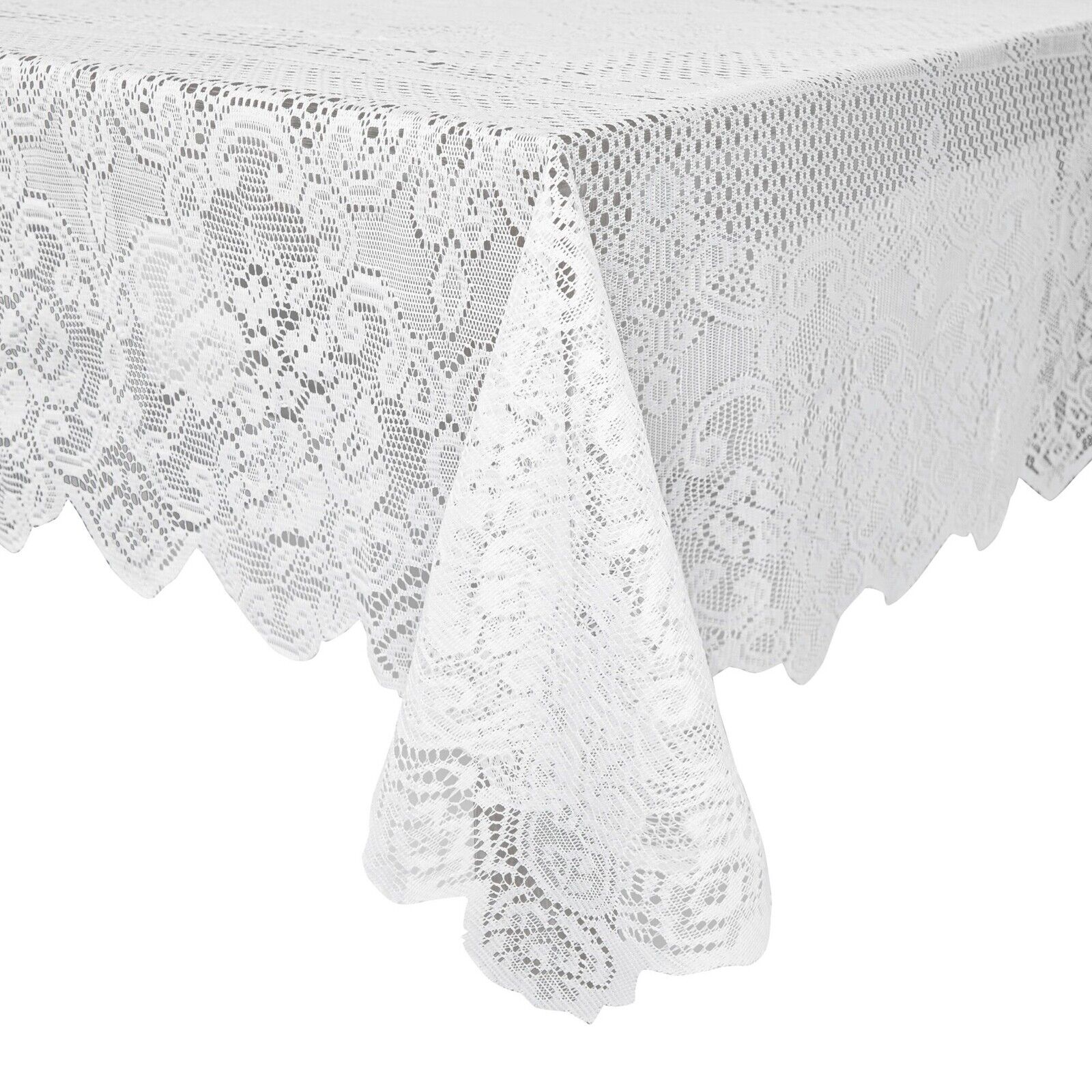 White Lace Tablecloth for Rectangular Tables, Vintage Style for Wedding, 60x97\
