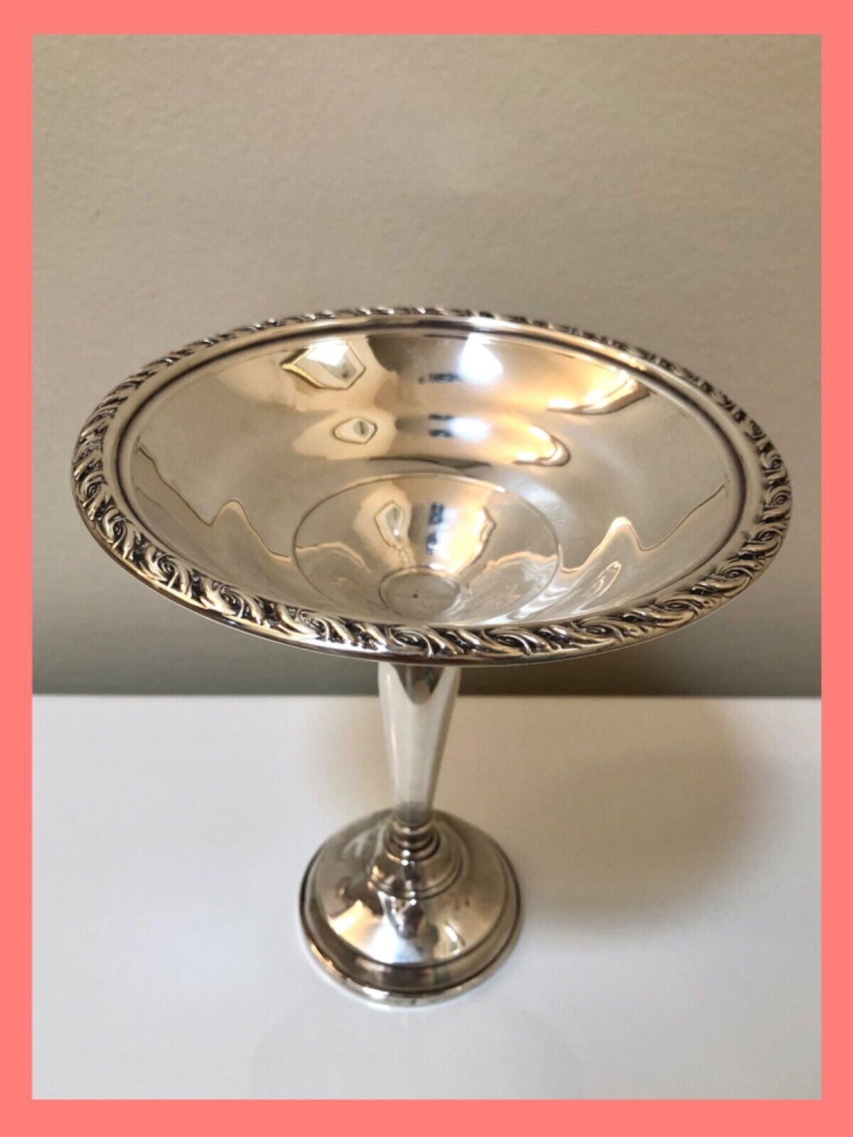 Vintage AMSTON STERLING SILVER Pedestal Compote/Candy Dish. Circa 1945-1950