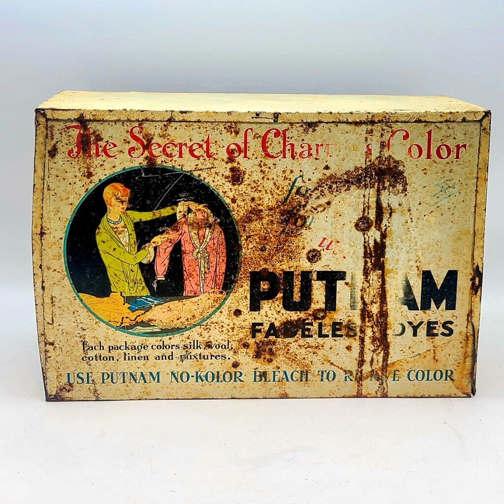 Vintage Putnam Fadeless Dyes Store Display Advertising
