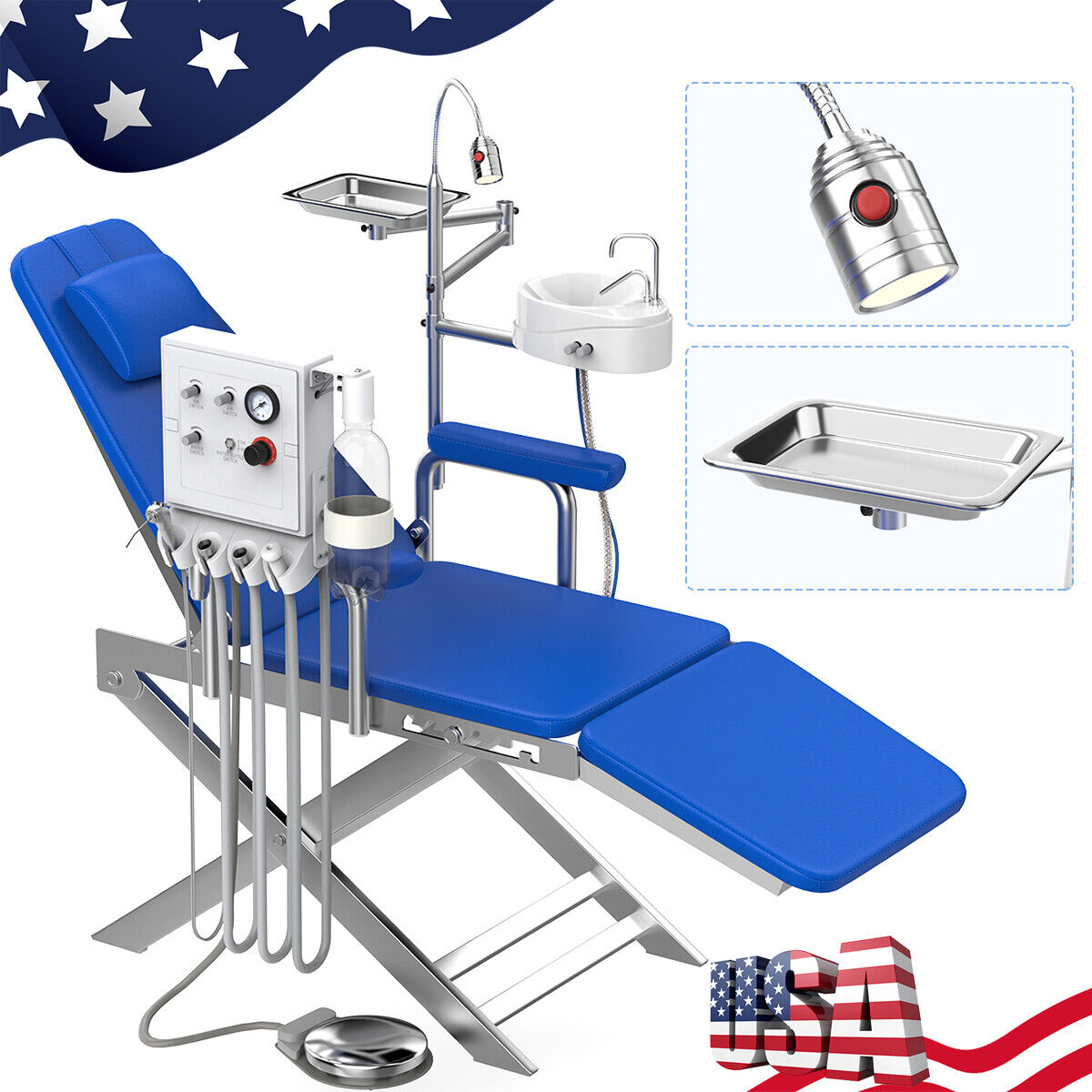 Dental Portable Mobile Chair Air Turbine Unit 4 Hole LED Light /Dental Handpiece