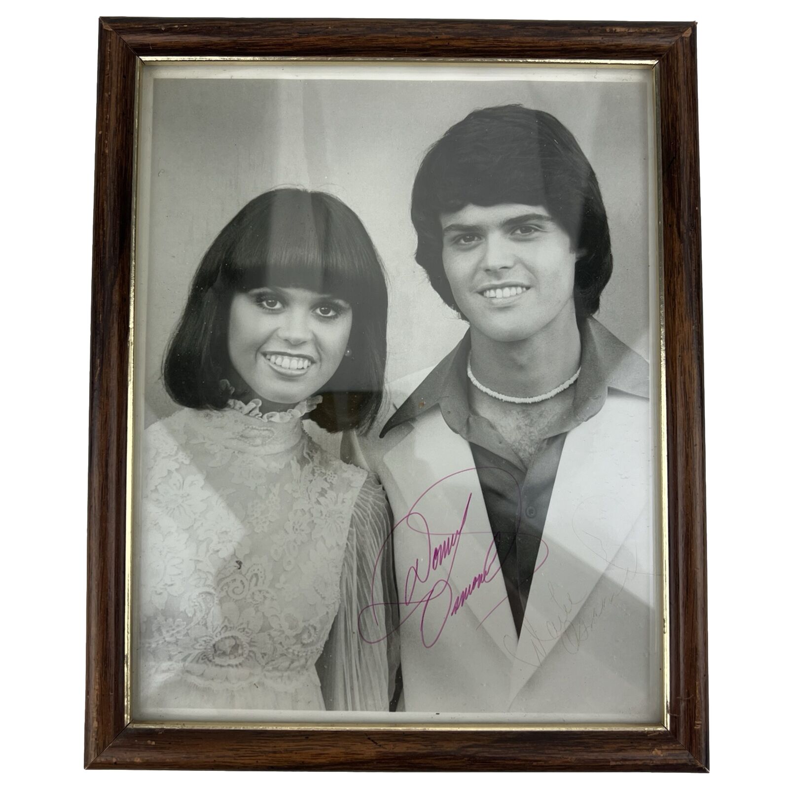 VNTG RARE Autographed Picture of Donny and Marie Osmond 11x9 Hand Signed