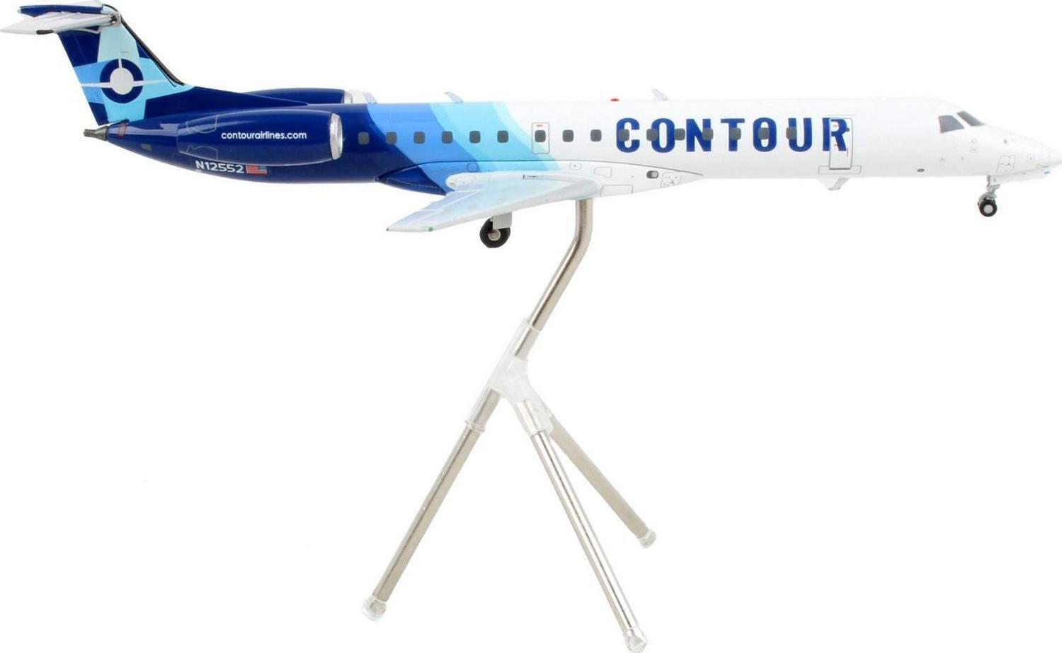 Embraer ERJ-145 Commercial Aircraft Contour Airlines White And Blue Gemini 200