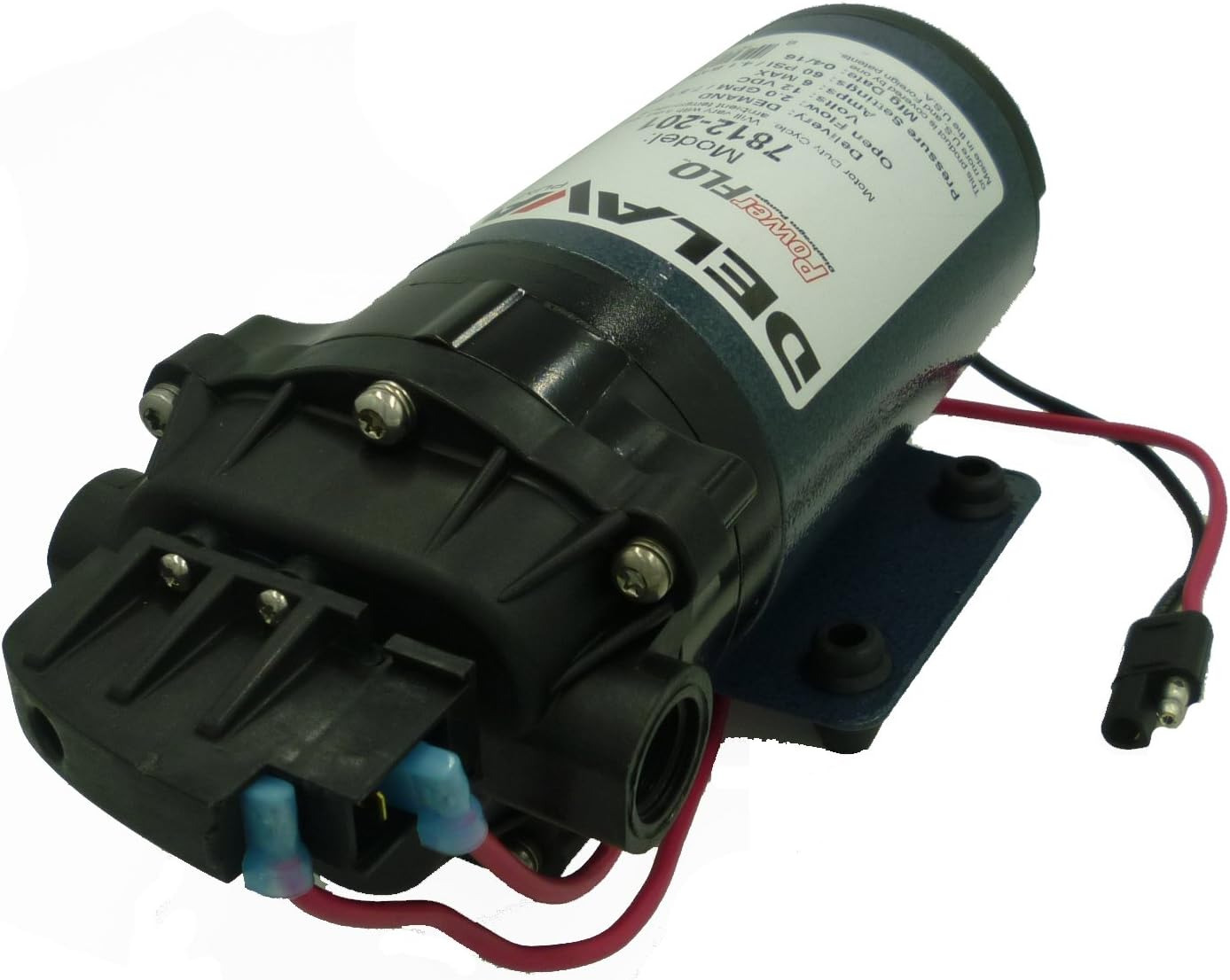 Delavan 7812-201-SB Powerflo Electric 12 VDC Diaphragm Pump with Demand Switch, 