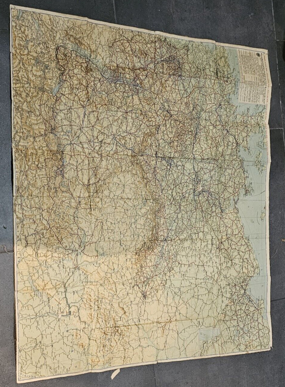 Pre WW2 German Large wall map Summer 1938 On Canvas War Relic