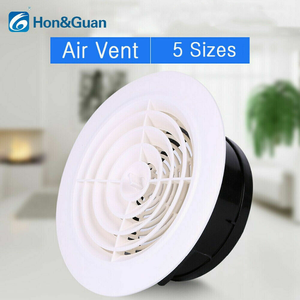 Hon&Guan 3-8in Adjustable Round ABS Air Vent Grille Louver Ventilation Cover