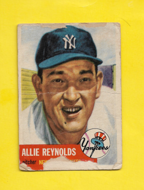1953 Topps Allie Reynolds #141 New York Yankees L@@K 