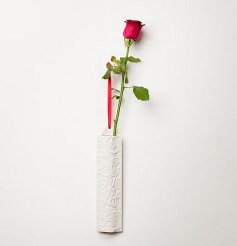 White Vase Rose Bud Home Decor Wall Hanging Floral Wedding Bridal Shower Gift