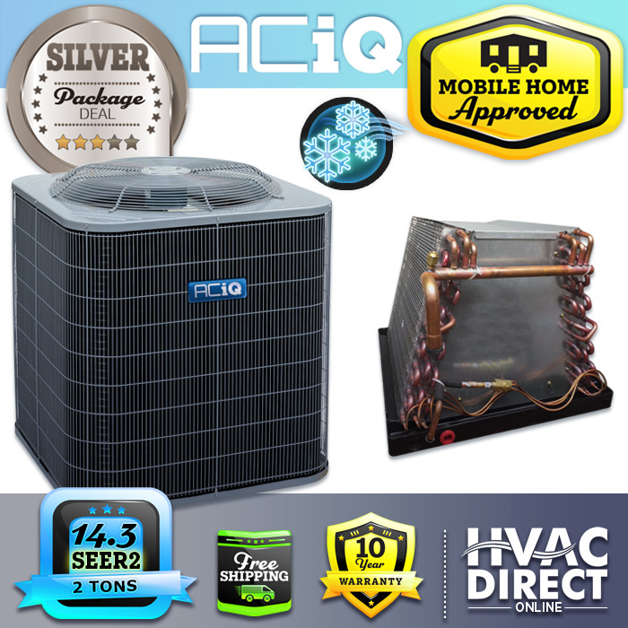 2 Ton 14.3 SEER2 ACiQ Central Split AC Air Conditioner & Coil for Mobile Homes