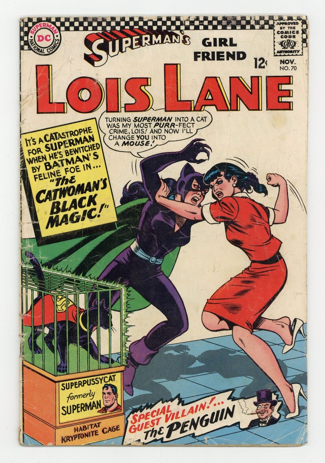 Superman's Girlfriend Lois Lane #70 GD- 1.8 1966 1st SA app. Catwoman