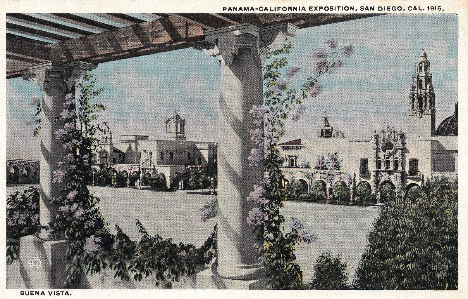 VINTAGE POSTCARD PANAMA CALIFORNIA EXPO 1915 VIEW BUENA VISTA