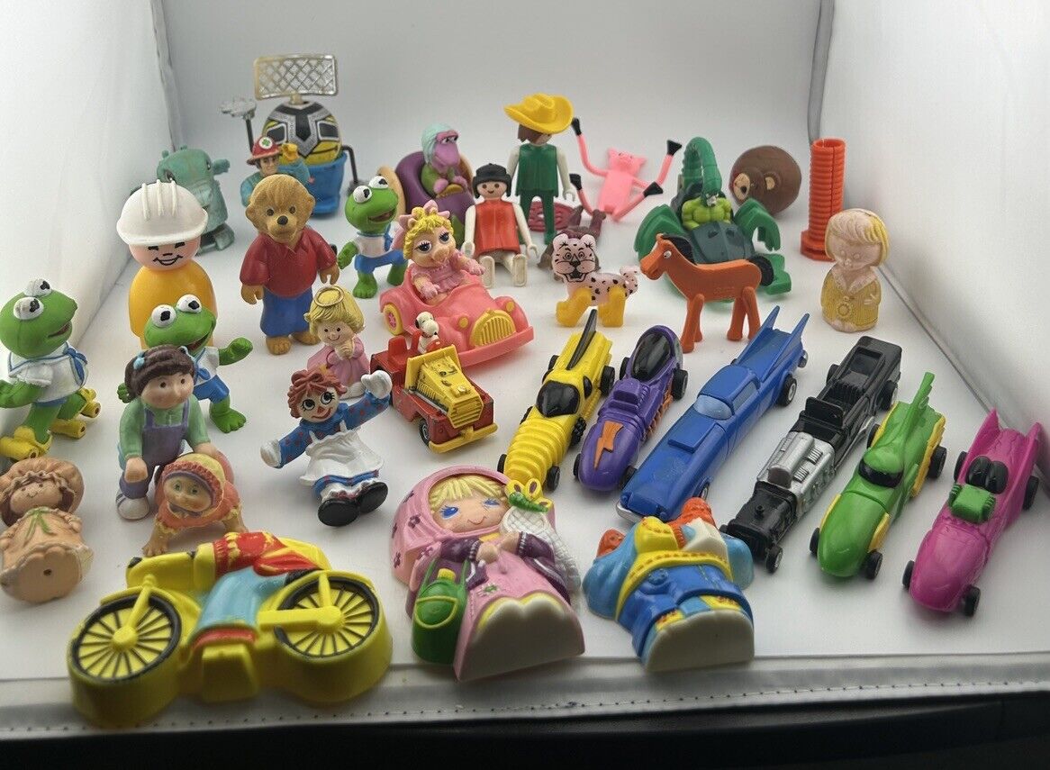 Vintage Large LOT Rubber Plastic Metal Celluloid Children Toys Animals Cars Doll