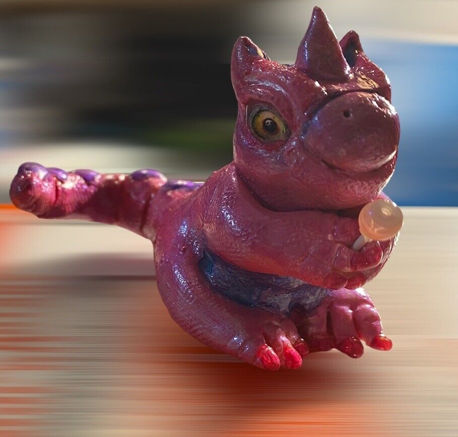 Ooak Polymer Clay Baby Dragon With A Sucker