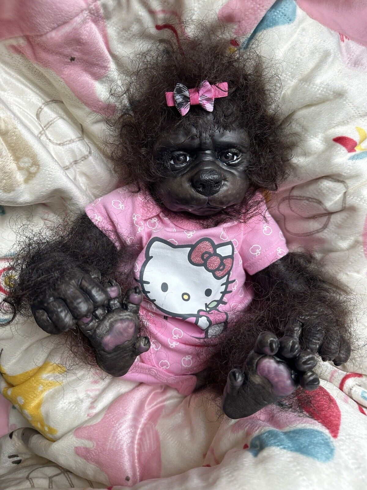 Ooak Reborn newborn baby With Brown Eyes reborn werewolf hybrid pup Art doll