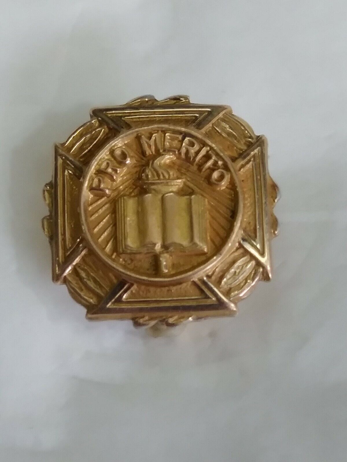 Pro Merito Lapel Hat Jacket Pin Merit Award Vintage