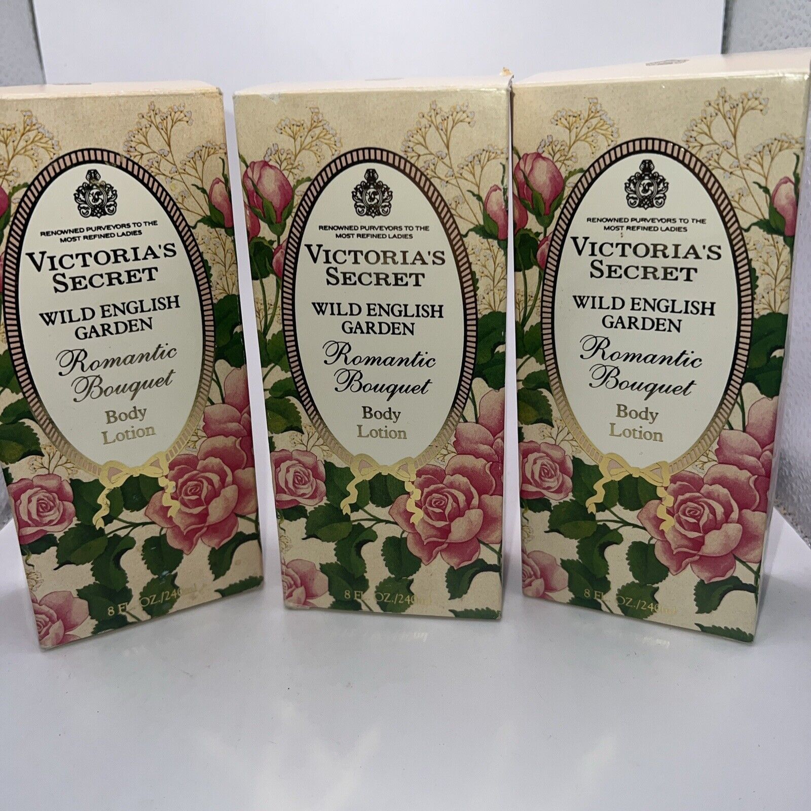 3 Vintage Victoria’s Secret Wild English Garden, Romantic Bouquet  Body Lotion