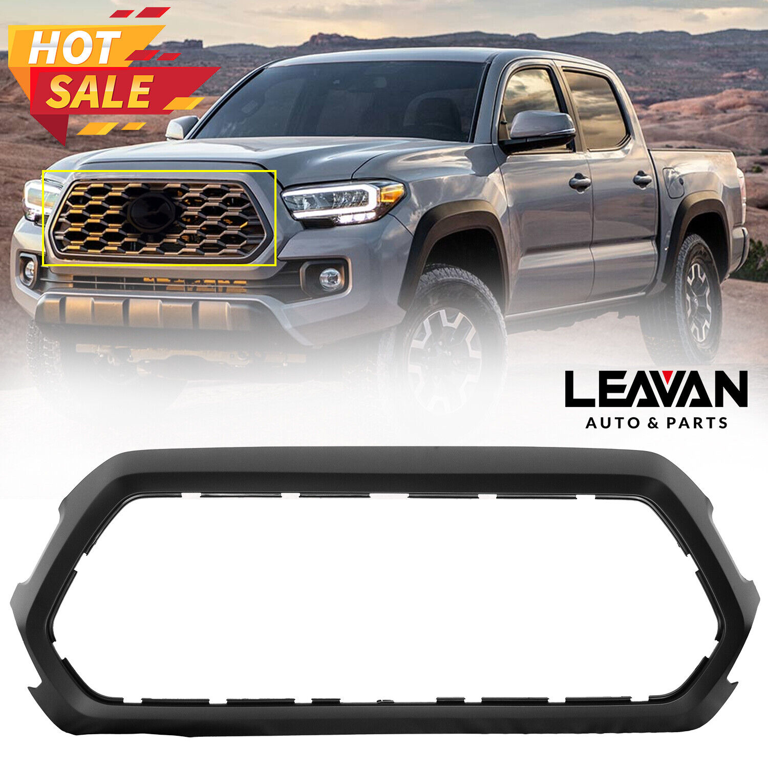For Toyota Tacoma 2016-2023 Front Bumper Upper Grill Outer Shell Frame Surround