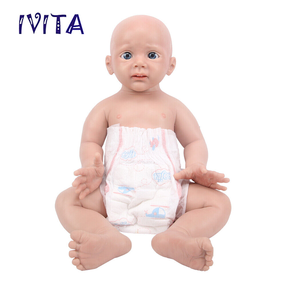 IVITA 21'' Full Silicone Reborn Baby Boy Newborn Handmade Silicone Doll Infant