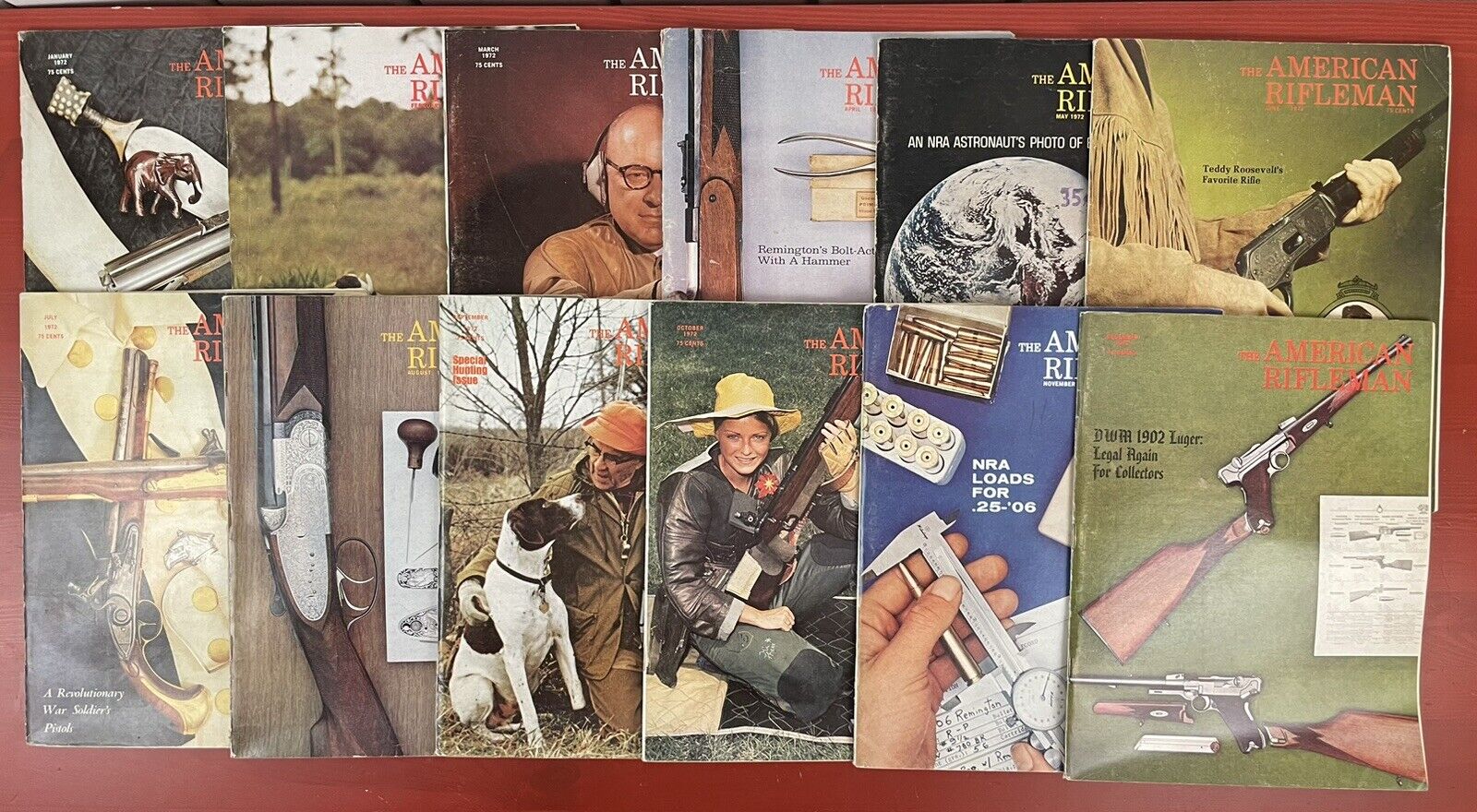 Vintage 1972 The American Rifleman Magazine Complete Year 12 Issues NRA Hunting