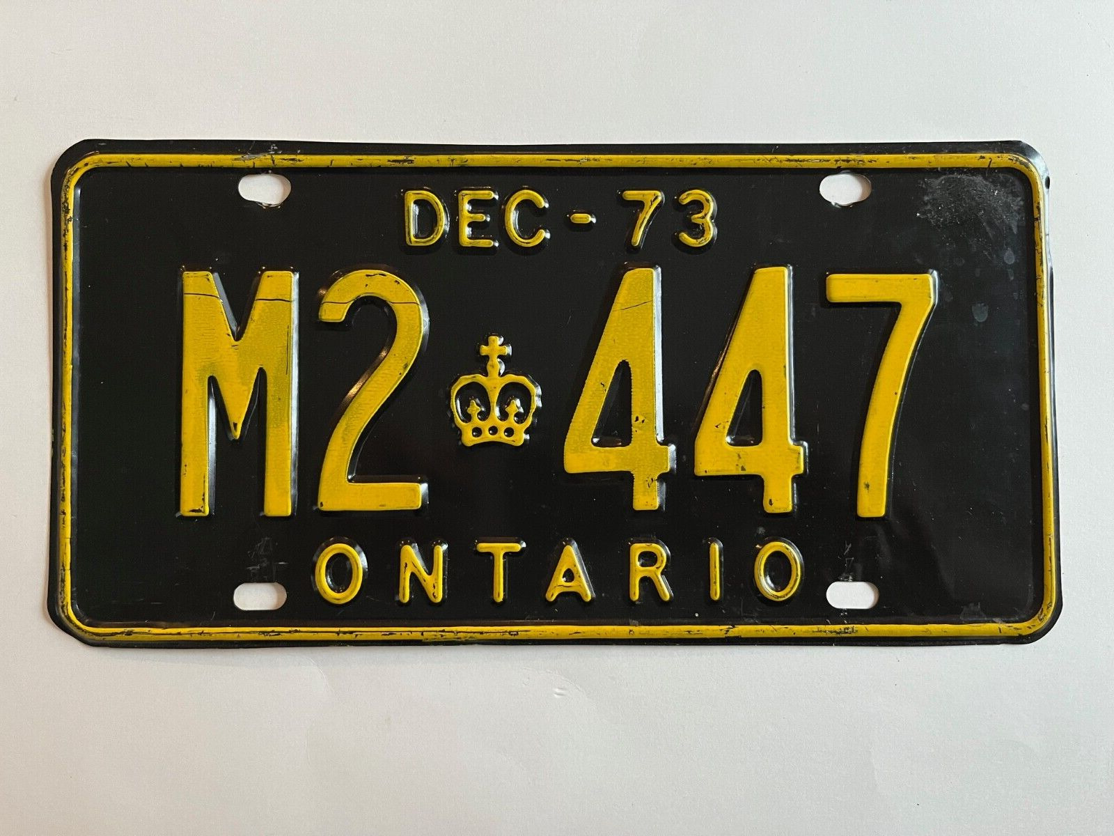 1973 Ontario License Plate Commercial Truck Pickup All Original