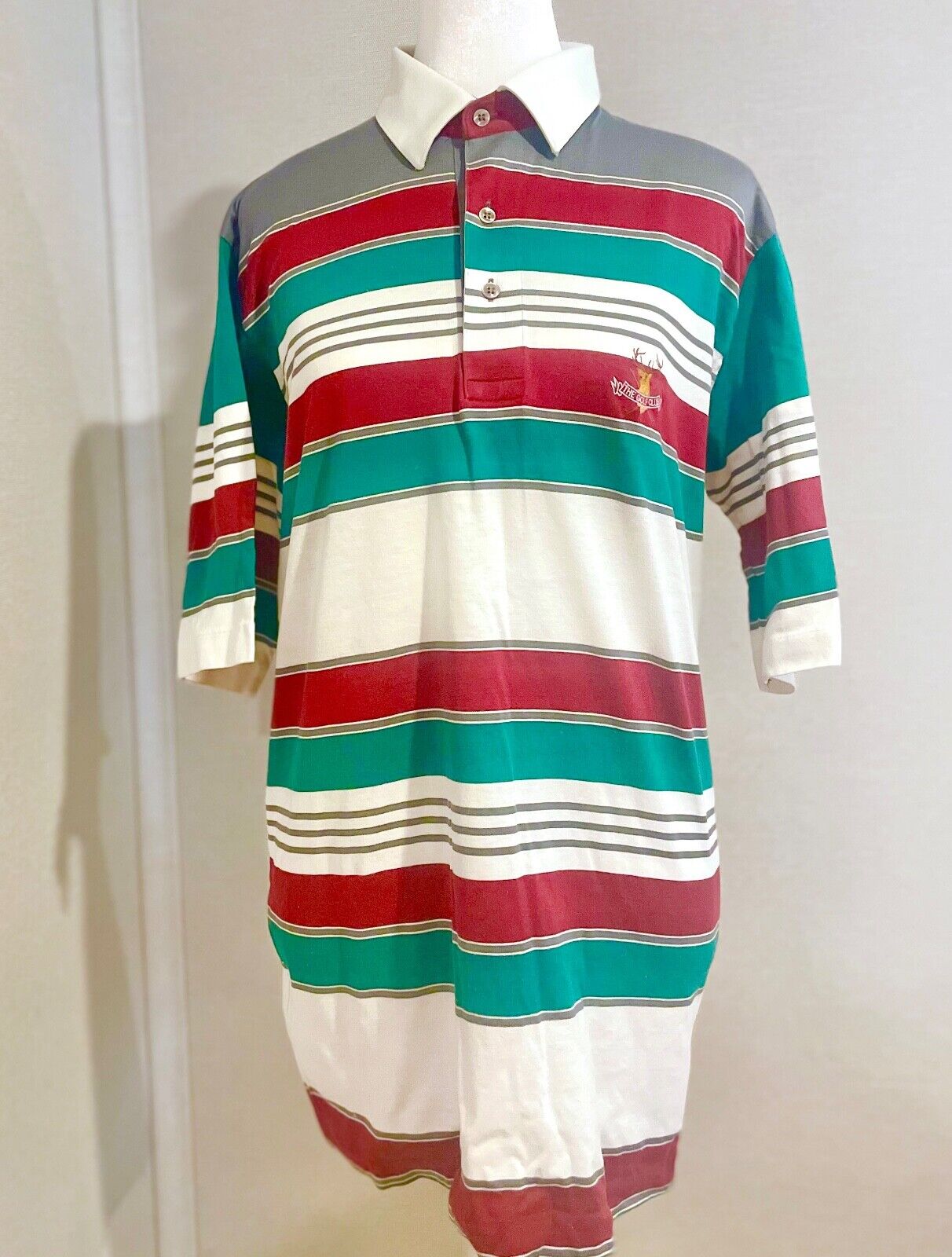 Vintage Pickering Active Sportswear Mens Striped Lrg Golf Club Cotton Polo Shirt