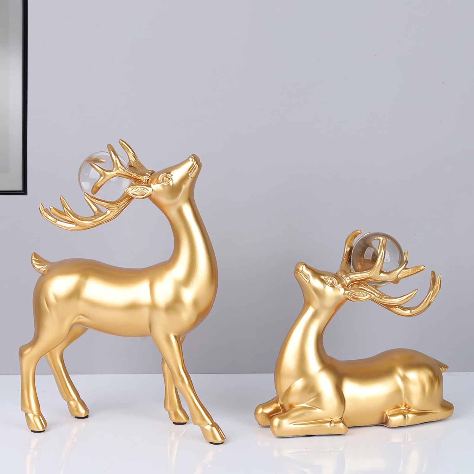 Gold Reindeer Ornaments Christmas Deer Decorations for Indoor Home Decoration...