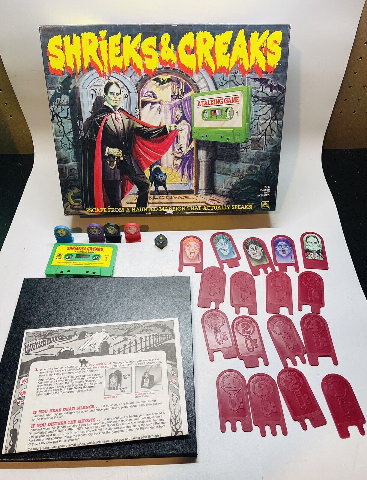 Shrieks And Creaks 1988 A Talking Board Game Vintage Incomplete Rare