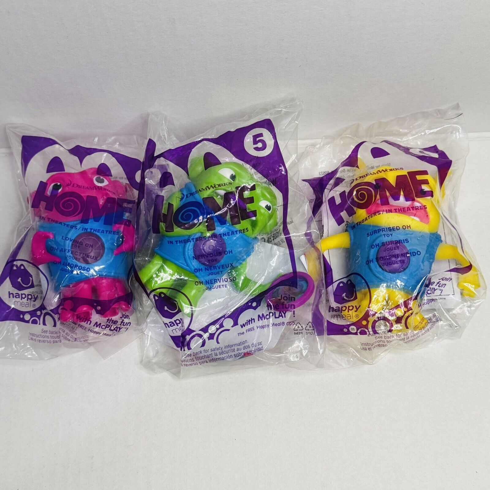 2015 McDonalds | Dreamworks HOME | Complete Set Of 3| Happy Meal Toys New