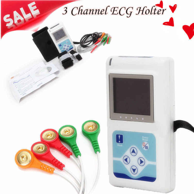 TLC5007 Holter ECG/EKG Dynamic 3 channel 24 hours Recorder/Analuzer, pc sw