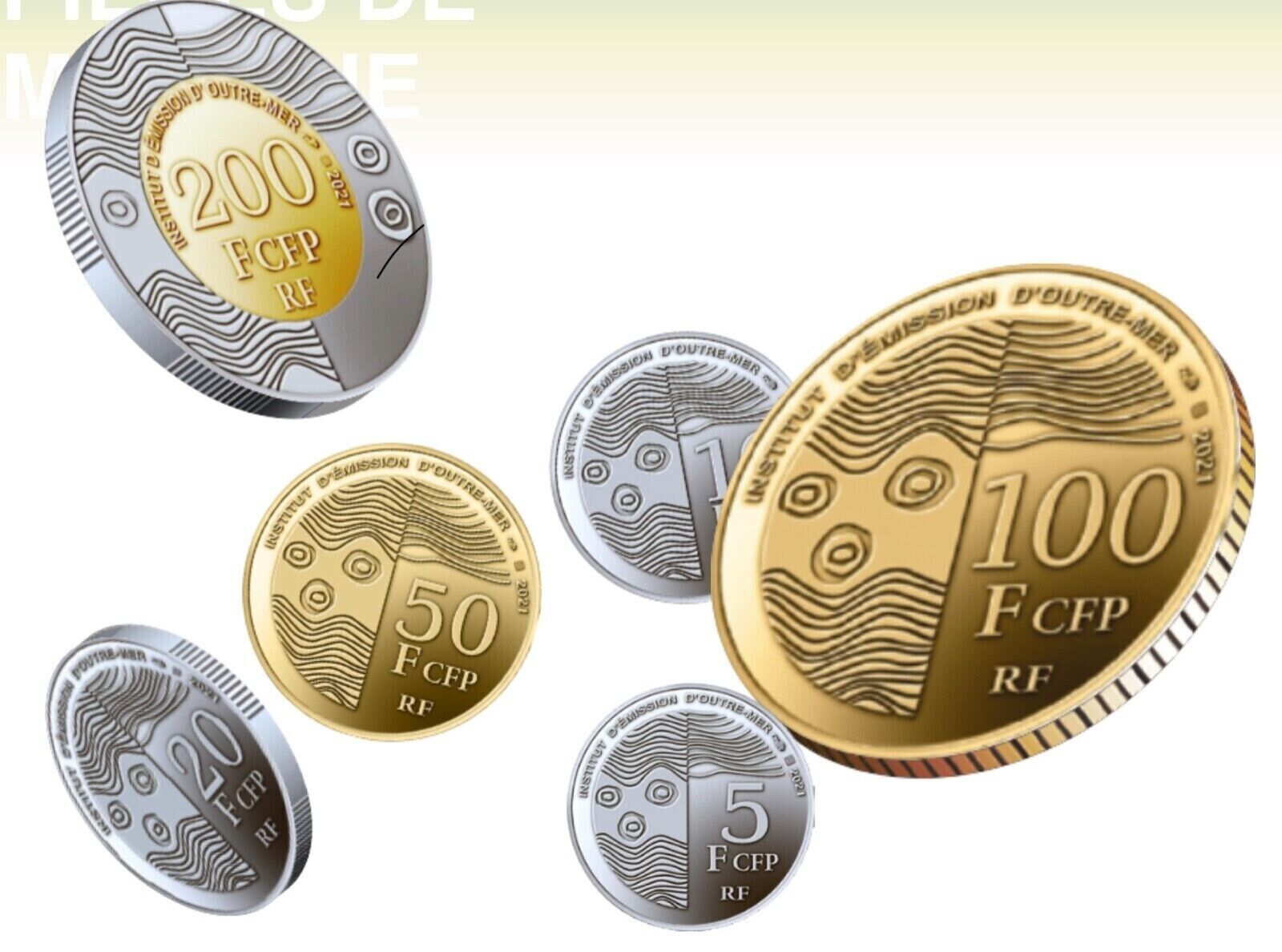 french pacific FULL set o f6 coins BRILLIANT lot QUALITY 2021 Tahiti polynesia