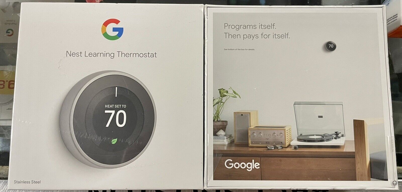 Google Brand New  Nest 3rd Gen. Learning Thermostat - Stainless Steel Sealed