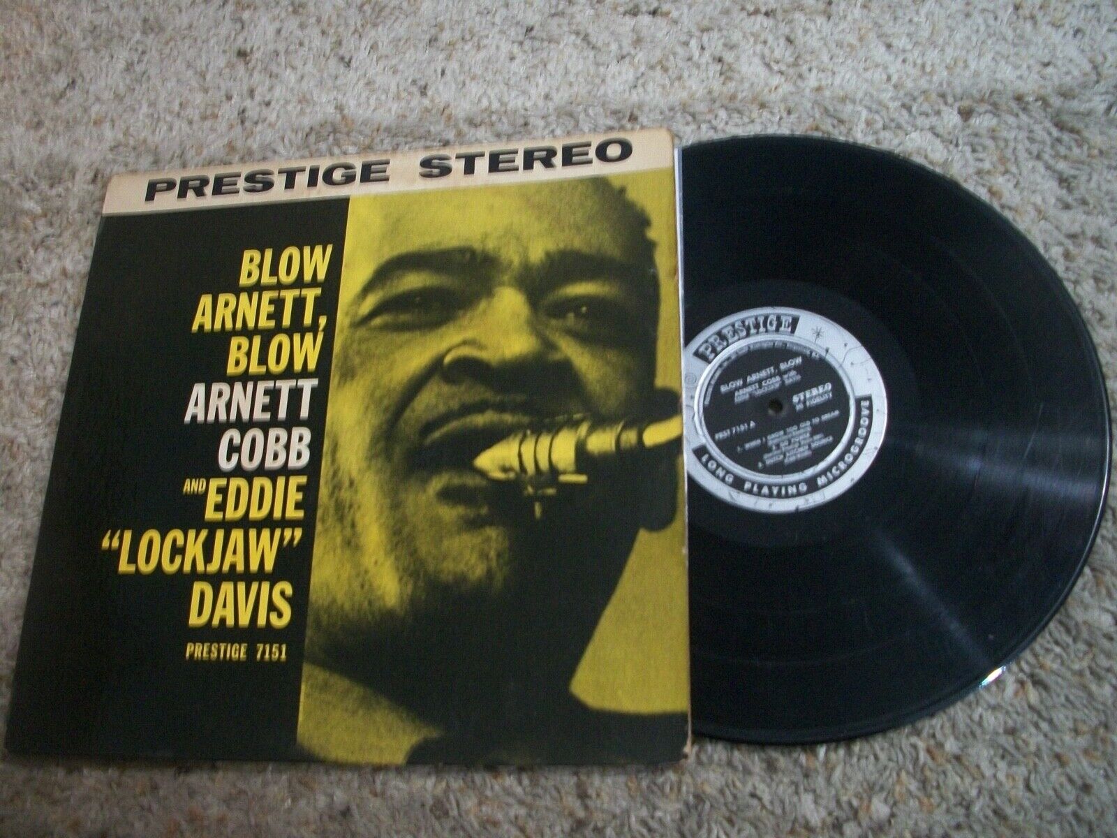 Arnett Cobb LP-Blow Arnett Blow-w/Eddie Davis-1959-Prestige-Stereo-Black Lab-VG+