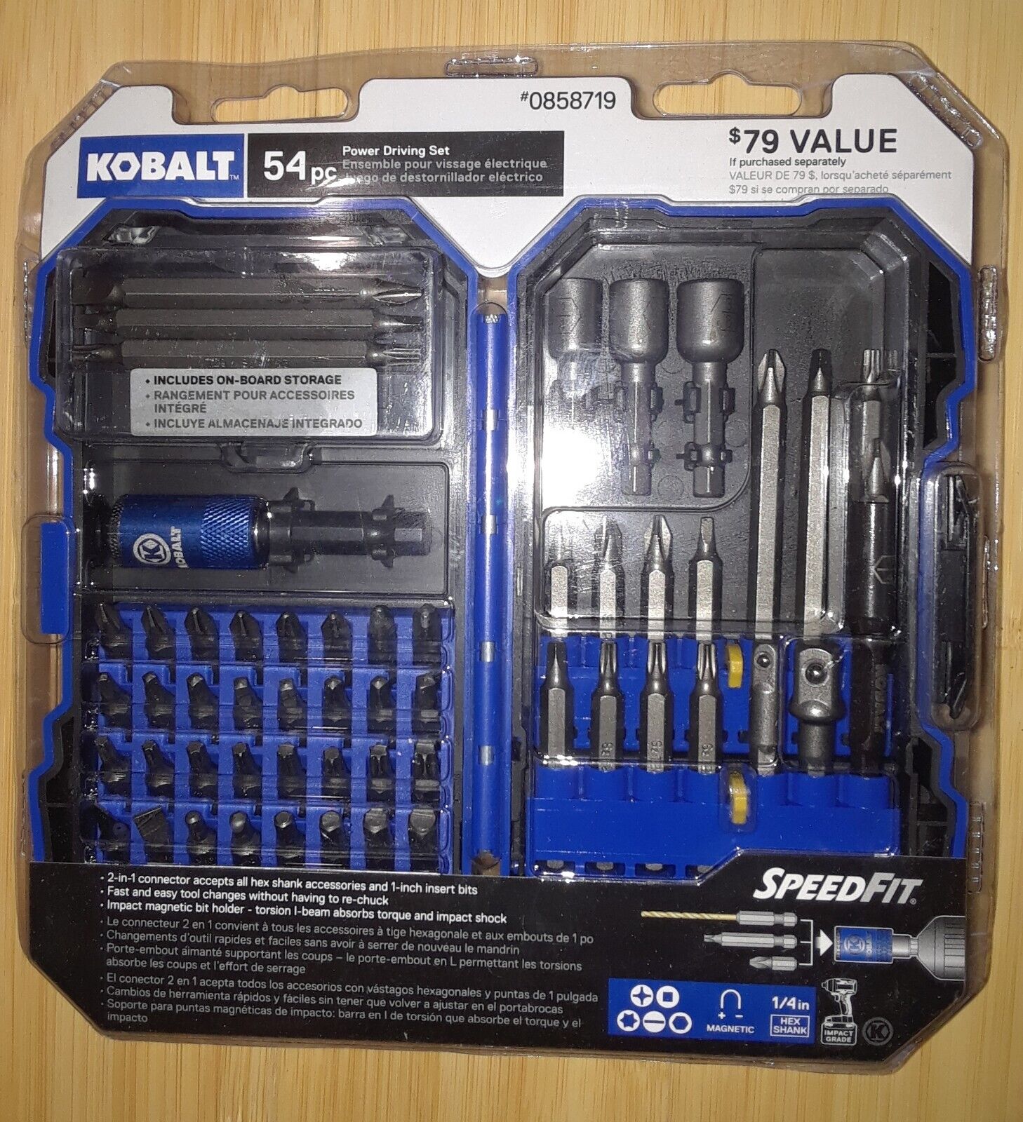 New Kobalt Power Driving Set (54-Pc) # 0858719 Steel Hex Shank Speed Fit #89921