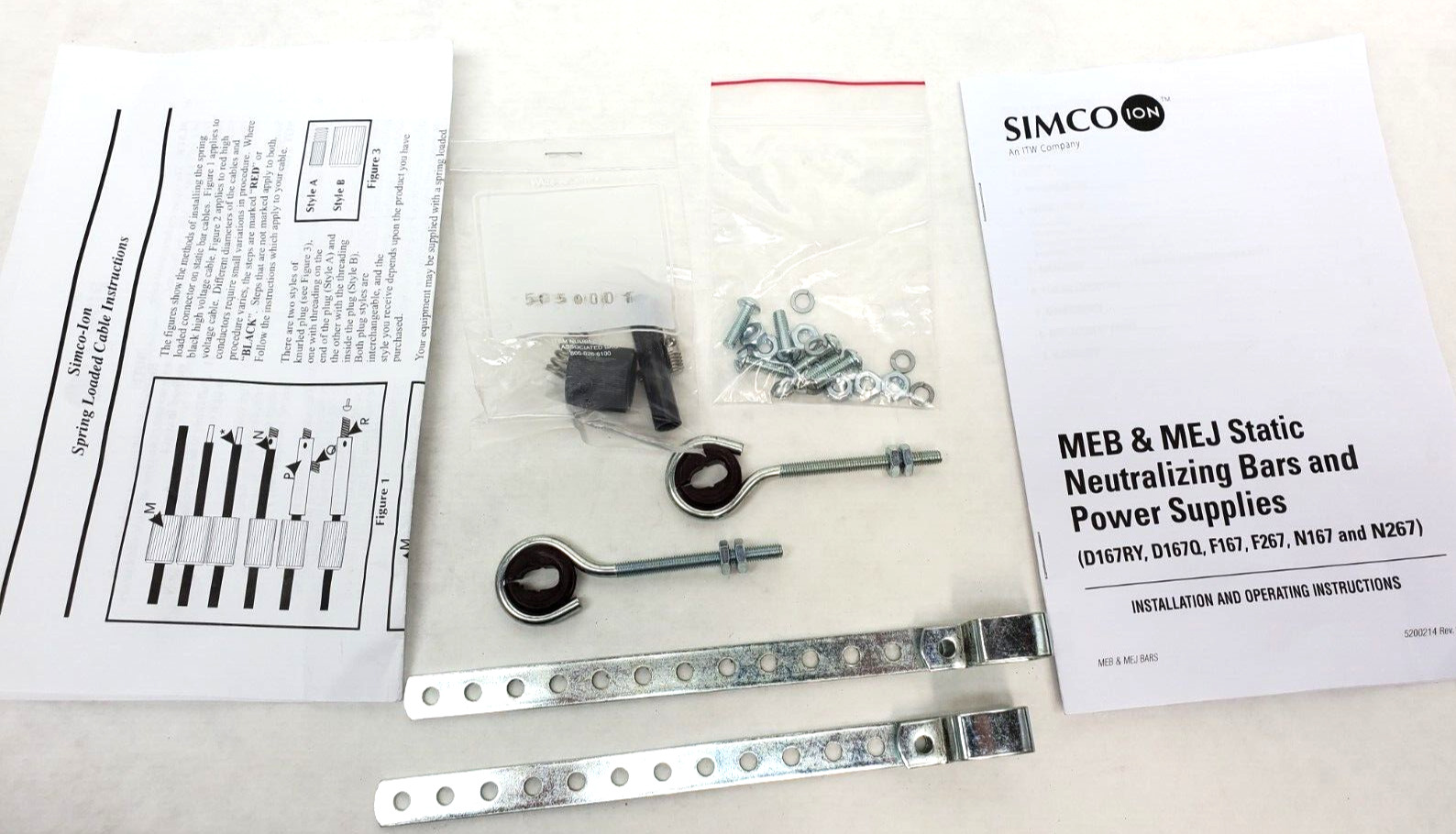 NEW SIMCO ION MEB & MEJ Static Neutralizing Bars Mounting & Spring Loaded Kit HR