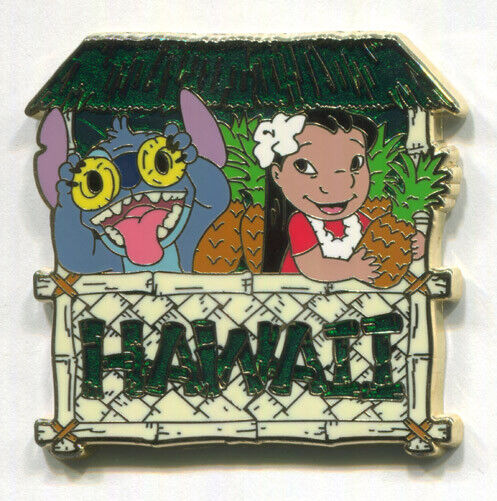 Disney Pins Lilo & Stitch at Pineapple Tiki Stand Disney Store Hawaii Pin