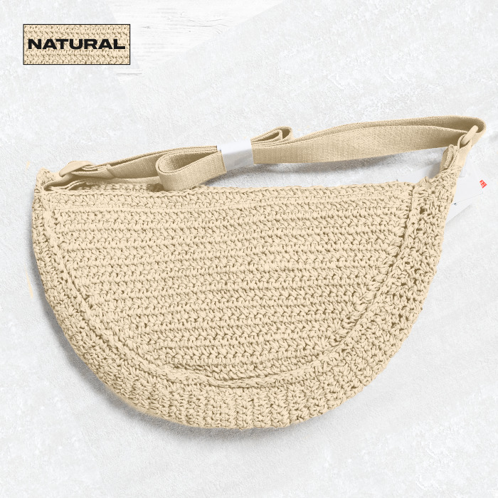 Uniqlo Round Mini Crochet Bag NATURAL / Beige NEW 468659