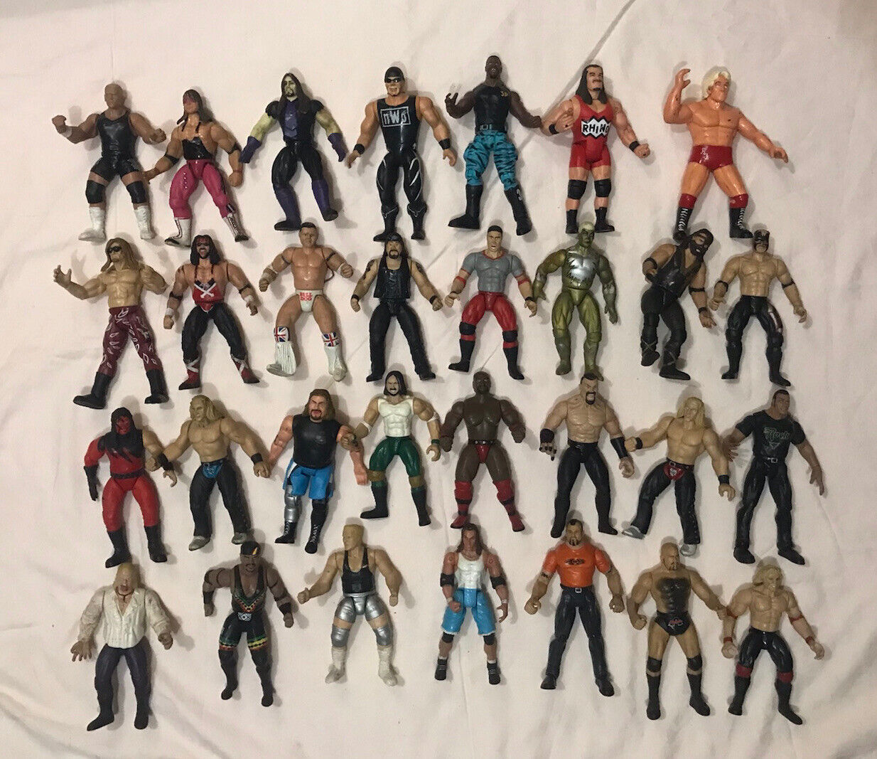Vintage 80’s & 1990\'s WWE Wrestling Figures Bundle Lot Toy Silicone Figures