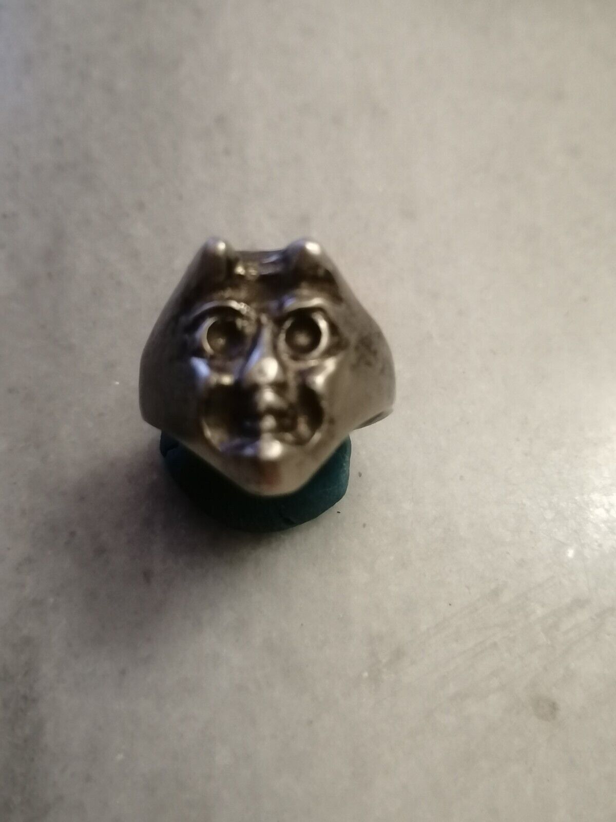 Rare Antique Silver 835  Devil Face  ,Occult Ring US-8