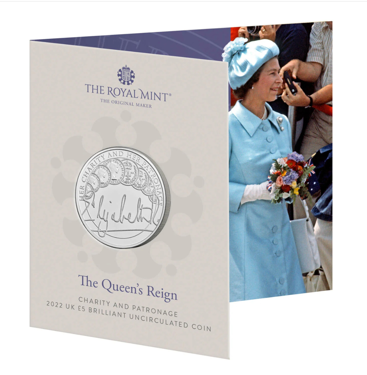 2022 UK The Queen\'s Reign: Charity and Patronage £5 Brilliant Uncirculated